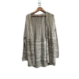 Wild Pearl Cardigan Womens Medium Tan Open Front Cotton Space Dye Excellent Boho